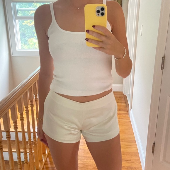 PARKE satin white shorts - Picture 1 of 3